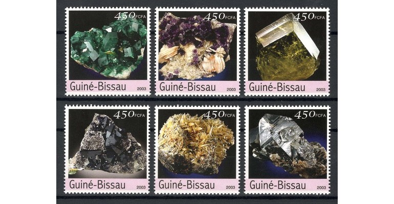 GUINEA BISSAU 2003 - MINERALE - SERIE DE 6 TIMBRE - NESTAMPILATA - MNH / at185